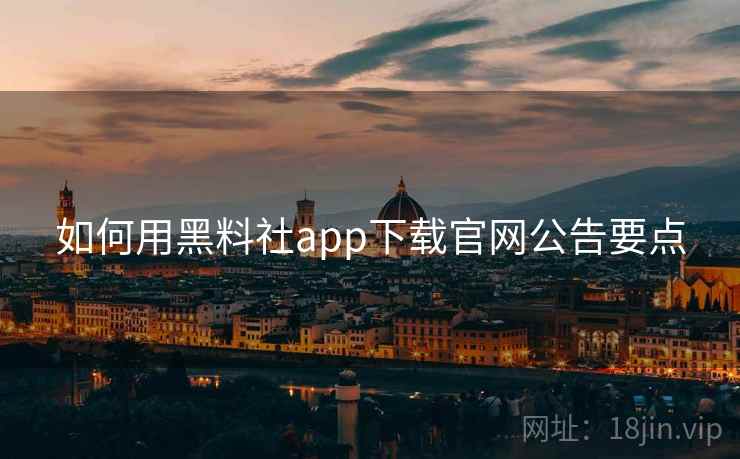 如何用黑料社app下载官网公告要点